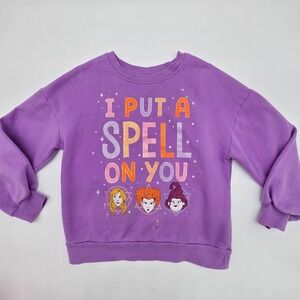 Disney Hocus Pocus Purple Sweatshirt Girls Size Medium 7-8